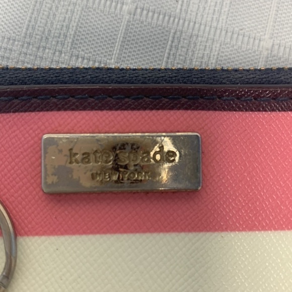 Kate Spade New York Laurel Way Bitsy Card Case W/Keyring Bonita Stripe - Picture 5 of 8